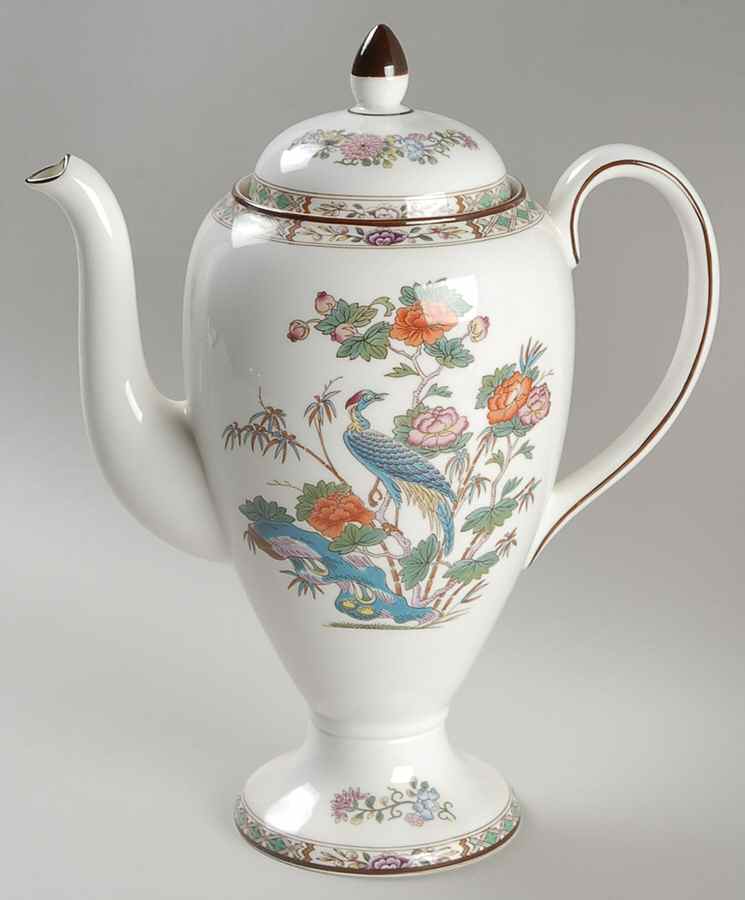 Kutani Crane Coffee Pot & Lid by Wedgwood-1
