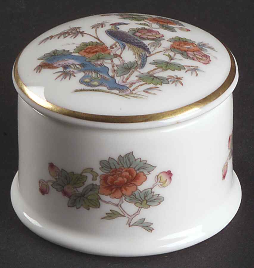 Kutani Crane 1" Round Box & Lid by Wedgwood-1