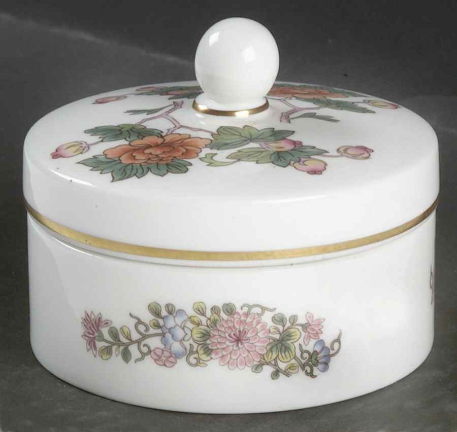 Kutani Crane 3" Round Box & Lid by Wedgwood-1
