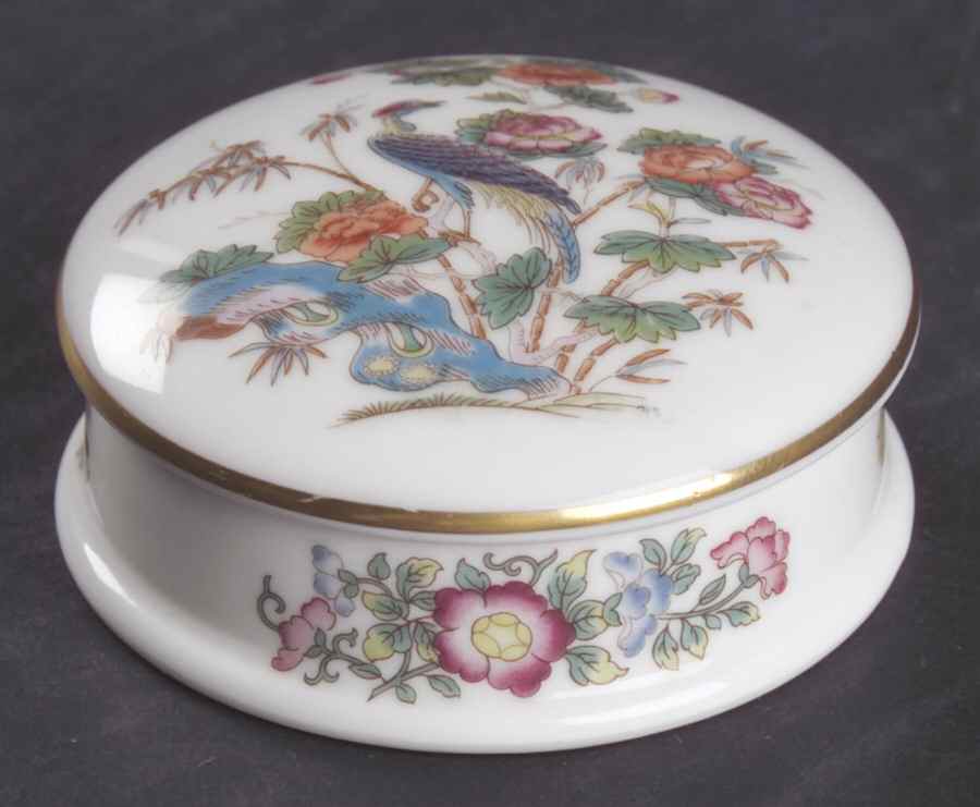 Kutani Crane 2" Round Box & Lid by Wedgwood-1