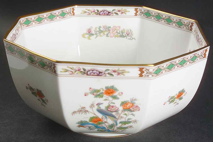 Kutani Crane 8" Octagonal Vegetable Bowl by Wedgwood-1