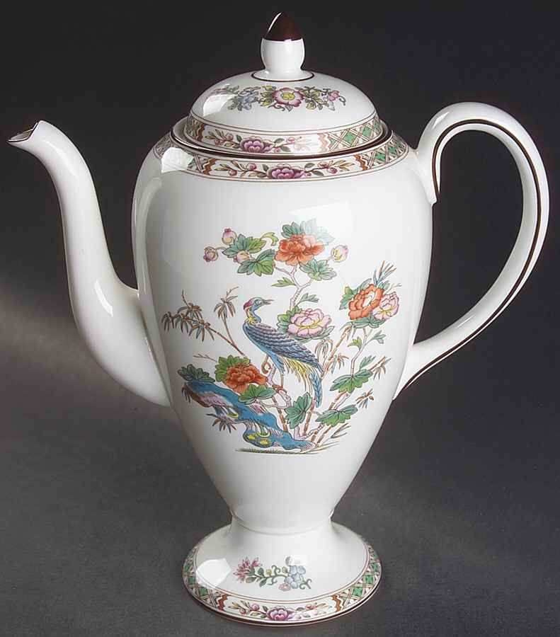 Kutani Crane Small Coffee Pot & Lid by Wedgwood-1