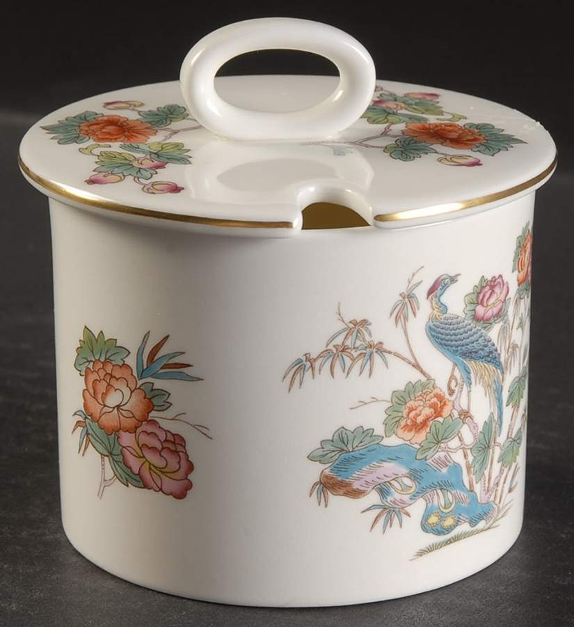 Kutani Crane Jam/Jelly & Lid by Wedgwood-1