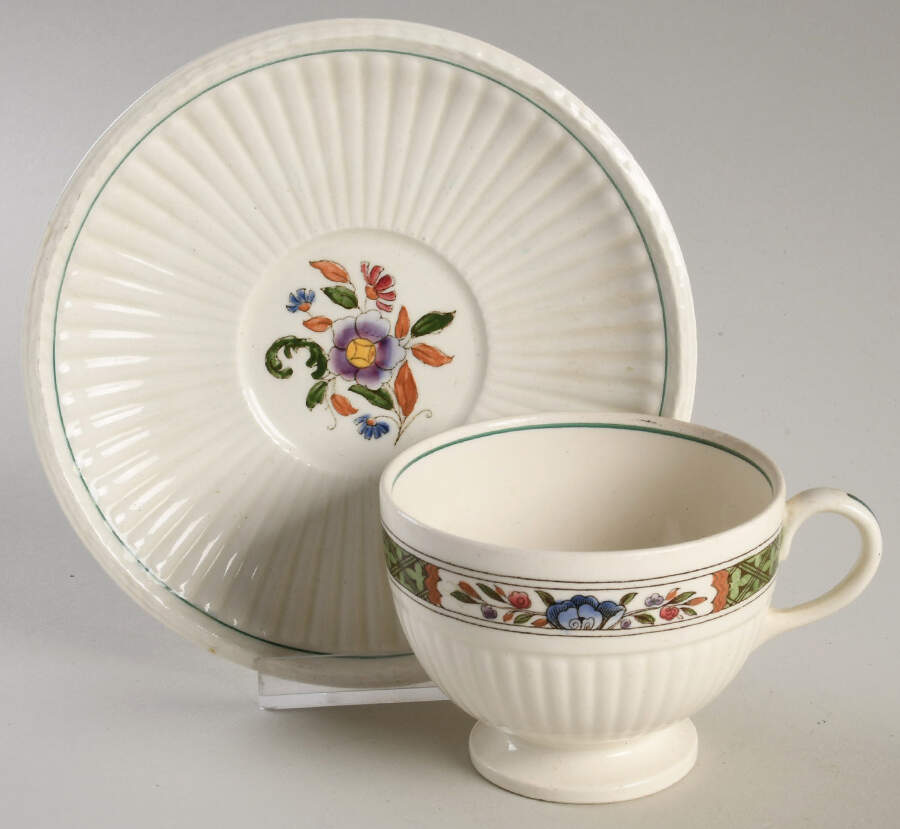 Ku Tani (Edme Shape) Footed Cup & Saucer Set by Wedgwood-1