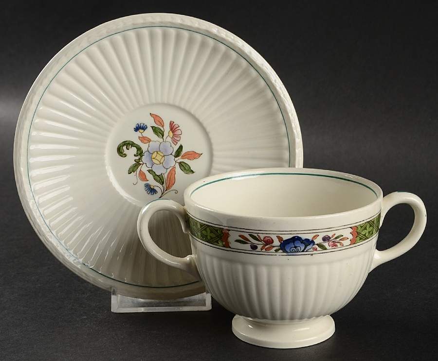 Ku Tani (Edme Shape) Footed Bouillon Cup & Saucer by Wedgwood-1