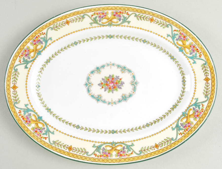 Kynance (Center and Laurel Band) 11" Oval Serving Platter by Wedgwood-1