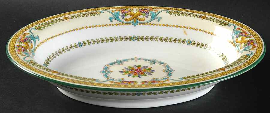 Kynance (Center and Laurel Band) 10" Oval Vegetable Bowl by Wedgwood-1