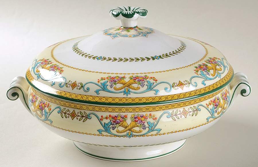 Kynance (Center and Laurel Band) Round Covered Vegetable by Wedgwood-1