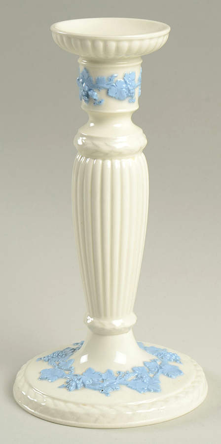 Lavender on Cream Color (Plain) 7" Candlestick by Wedgwood-1