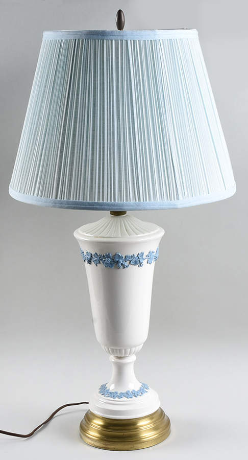 Lavender on Cream Color (Plain) 27" Electric Lamp & Shade by Wedgwood-1