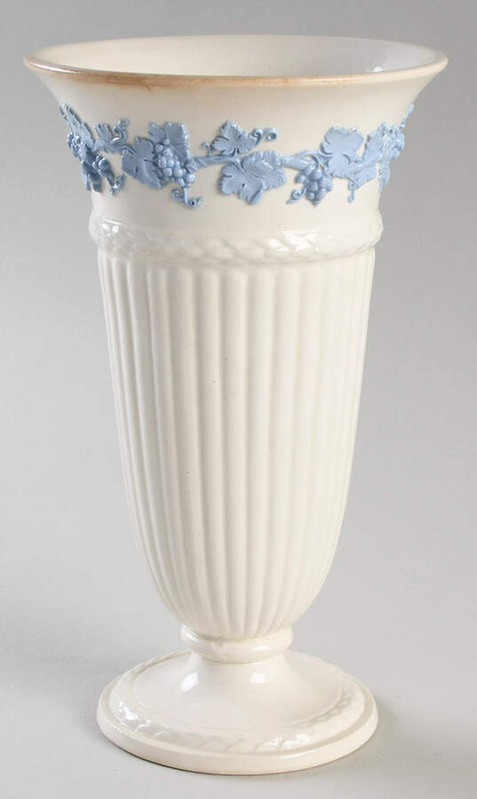 Lavender on Cream Color (Plain) 8" Vase by Wedgwood-1