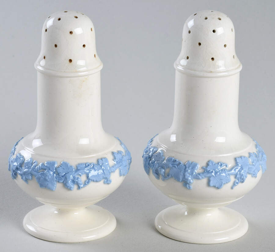 Lavender on Cream Color (Plain) Salt & Pepper Set by Wedgwood-1