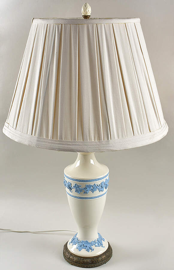Lavender on Cream Color (Plain) 29" Electric Lamp & Shade by Wedgwood-1
