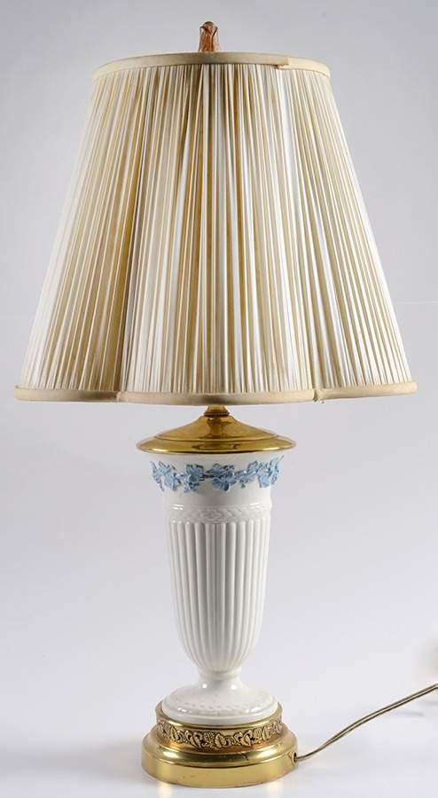 Lavender on Cream Color (Plain) 23" Electric Lamp & Shade by Wedgwood-1