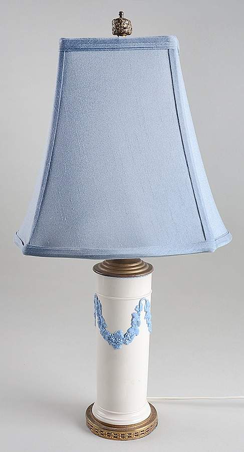 Lavender on Cream Color (Plain) 16" Lamp Electric & Shade by Wedgwood-1