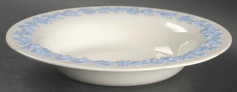 Lavender on Cream Color (Plain) Rim Soup Bowl by Wedgwood-1