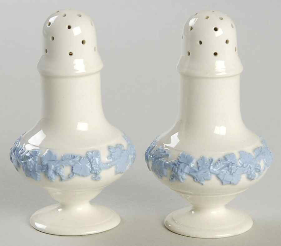 Lavender on Cream Color (Plain) Individual Salt & Pepper Set by Wedgwood-1