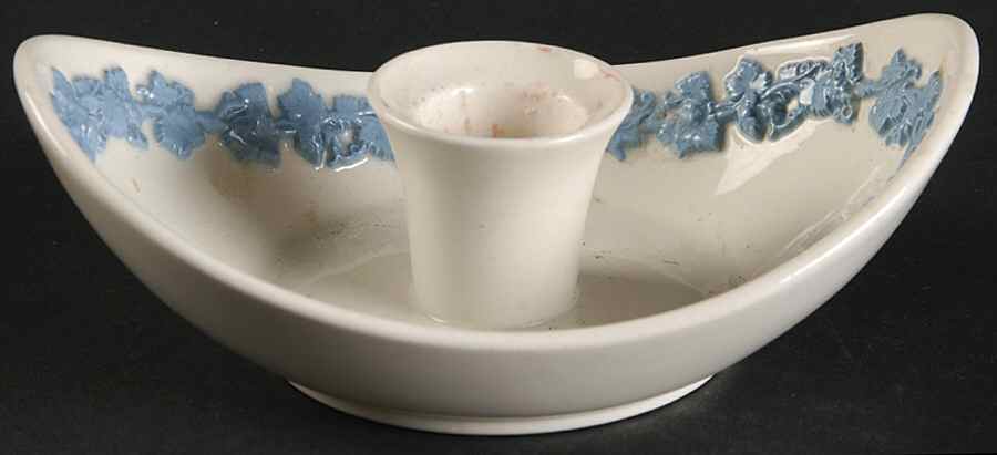 Lavender on Cream Color (Plain) Single Light Candlestick by Wedgwood-1