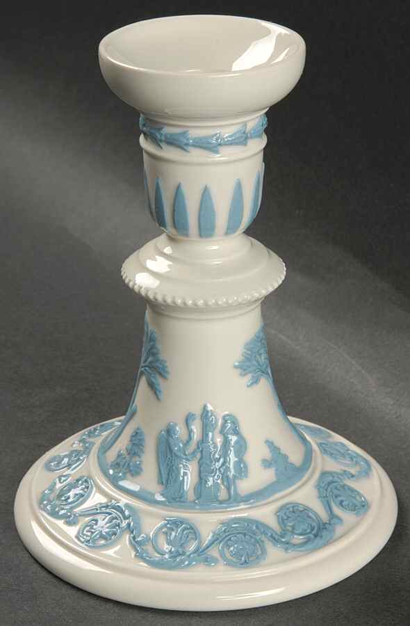 Lavender on Cream Color (Plain) 5" Candlestick by Wedgwood-1