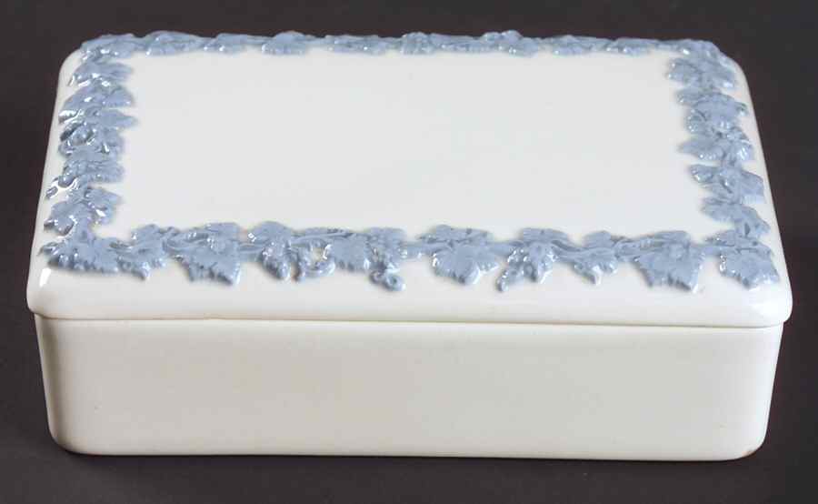 Lavender on Cream Color (Plain) Cigarette Box & Lid by Wedgwood-1