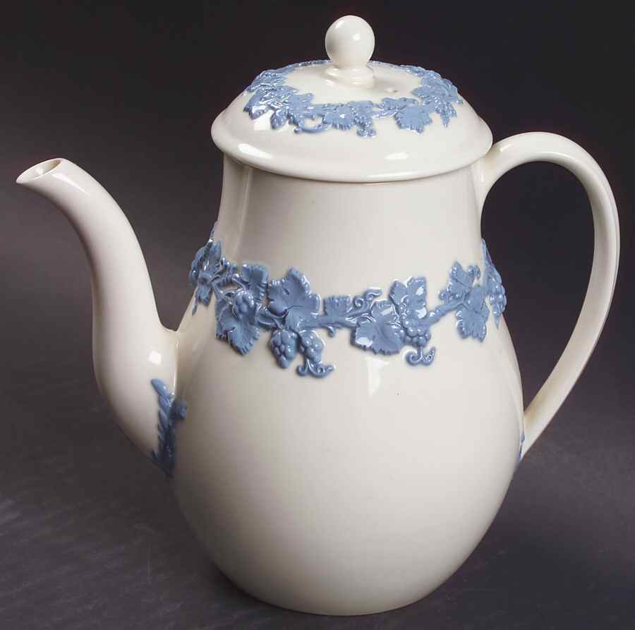 Lavender on Cream Color (Plain) Coffee Pot & Lid by Wedgwood-1
