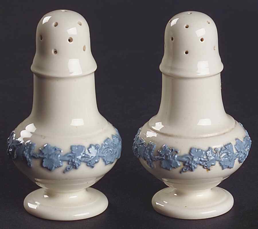 Lavender on Cream Color (Plain) Salt & Pepper Set by Wedgwood-1