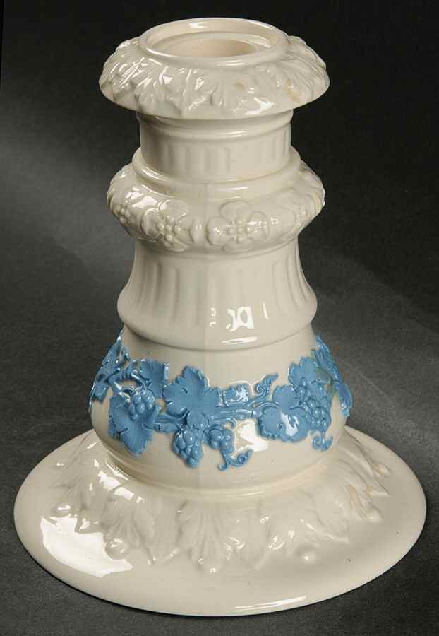 Lavender on Cream Color (Plain) 5" Candlestick by Wedgwood-1