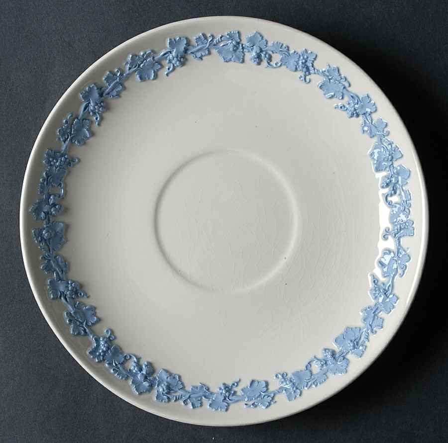 Lavender on Cream Color (Plain) Saucer for Flat Cream Soup Bowl by Wedgwood-1