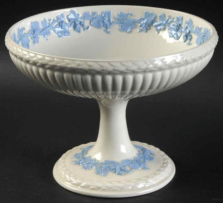 Lavender on Cream Color (Plain) Round Compote (Height X Width) by Wedgwood-1