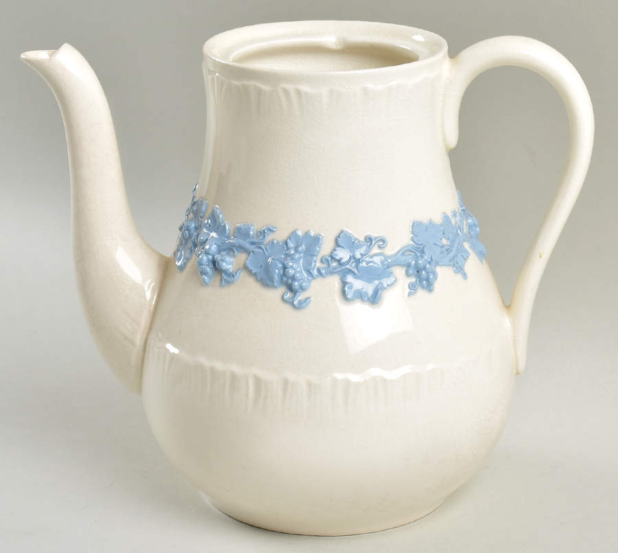 Lavender on Cream Color (Shell Edge) Coffee Pot No Lid by Wedgwood-1