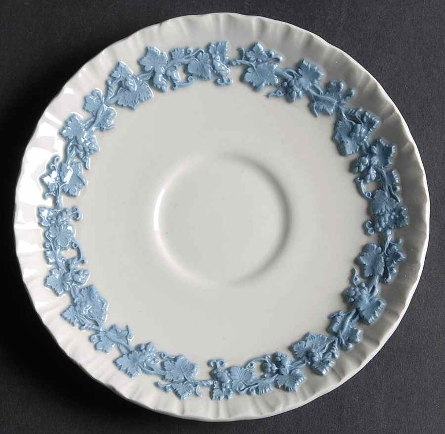 Lavender on Cream Color (Shell Edge) Saucer for Demitasse Cup by Wedgwood-1