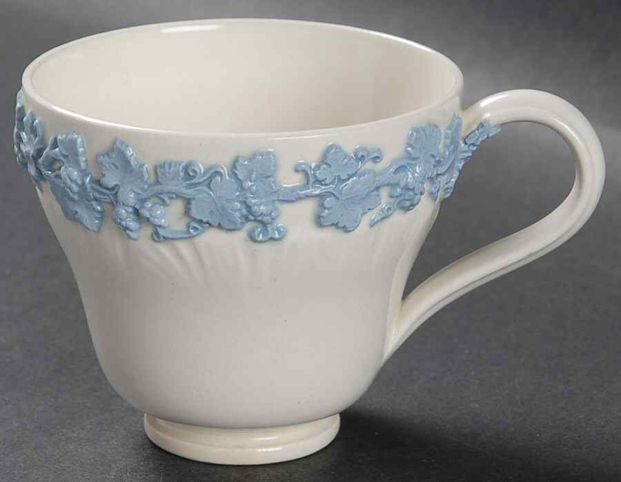 Lavender on Cream Color (Shell Edge) Footed Demitasse Cup by Wedgwood-1