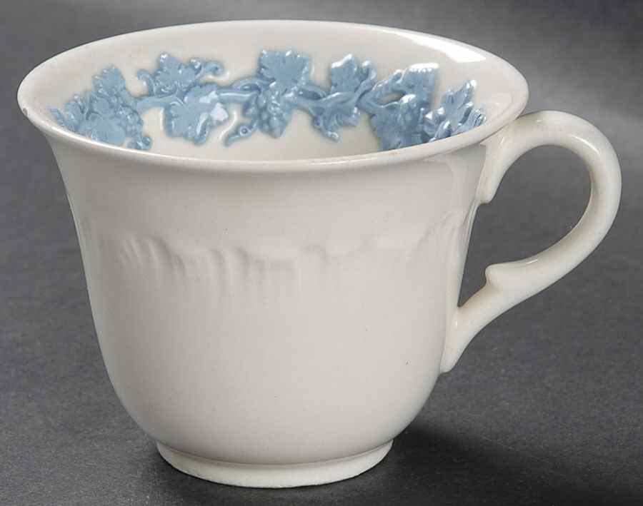 Lavender on Cream Color (Shell Edge) Flat Demitasse Cup by Wedgwood-1