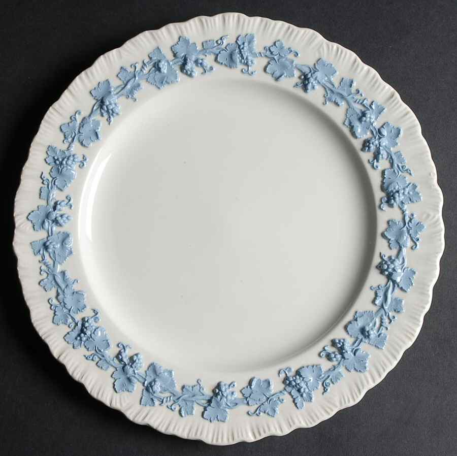 Lavender on Cream Color (Shell Edge) Luncheon Plate by Wedgwood-1