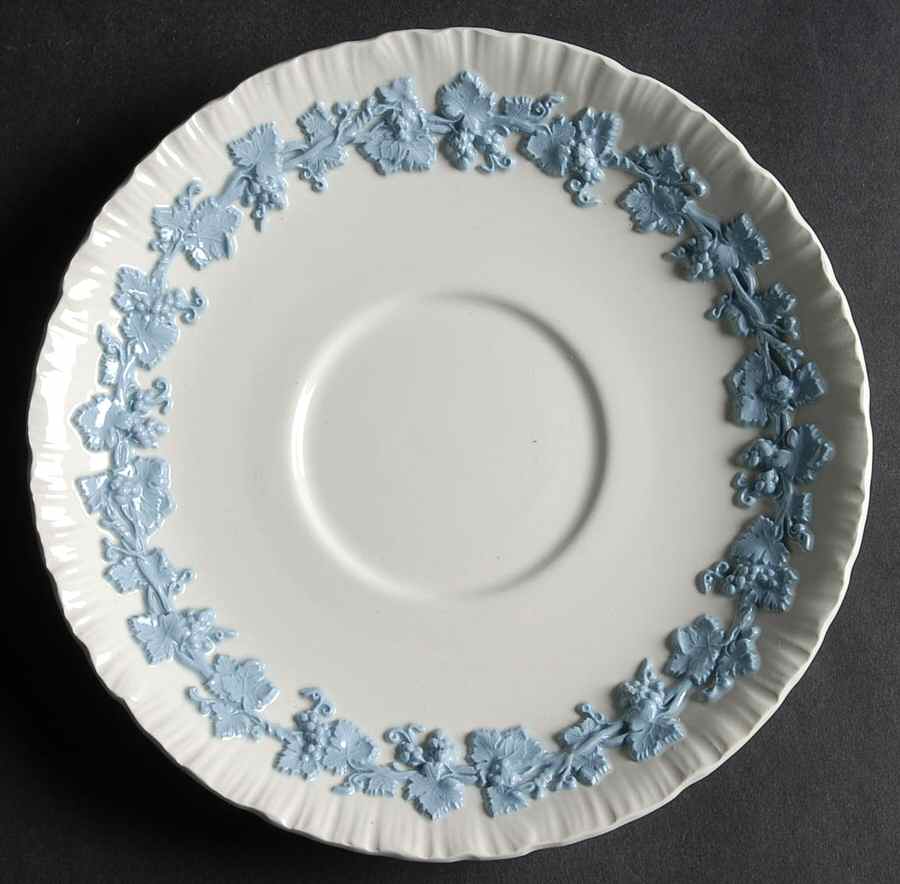 Lavender on Cream Color (Shell Edge) Saucer for Cream Soup Bowl by Wedgwood-1