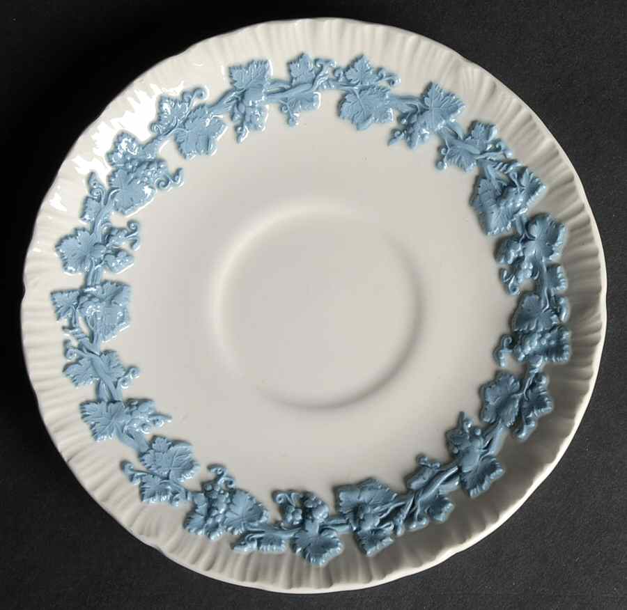 Lavender on Cream Color (Shell Edge) Saucer for Footed Cup by Wedgwood-1
