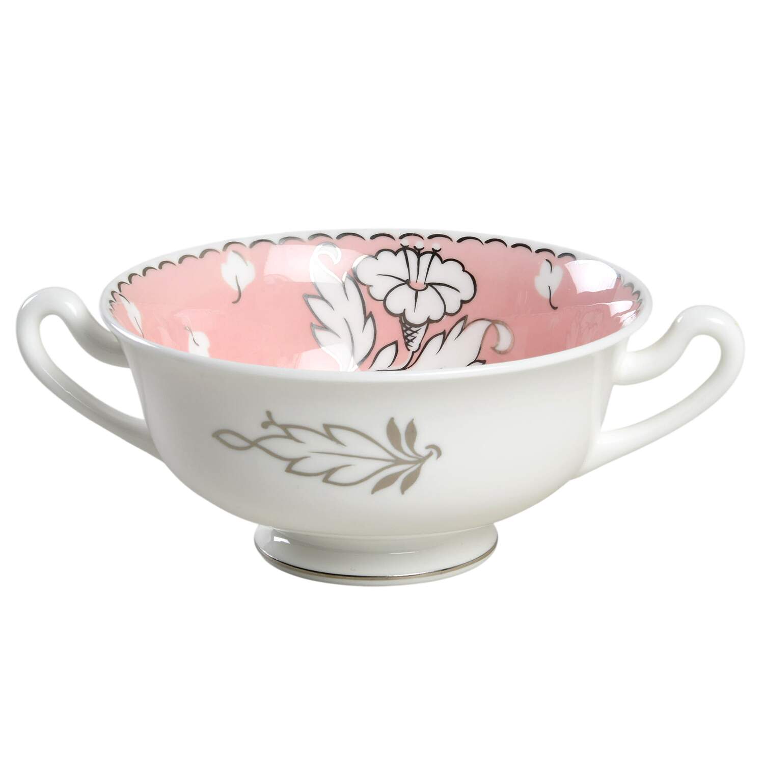 Lady Jane Pink Footed Cream Soup Bowl by Wedgwood-1