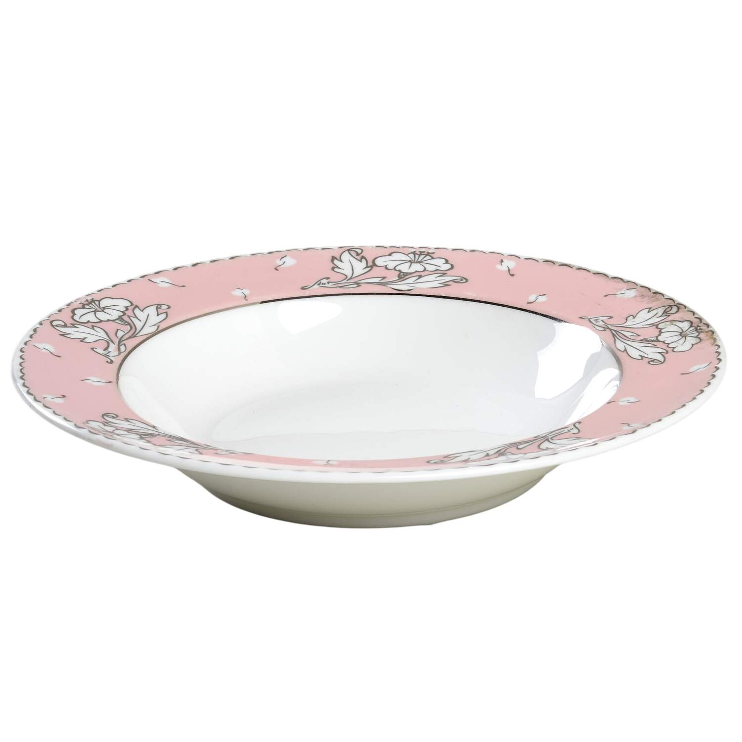 Lady Jane Pink Rim Soup Bowl by Wedgwood-1