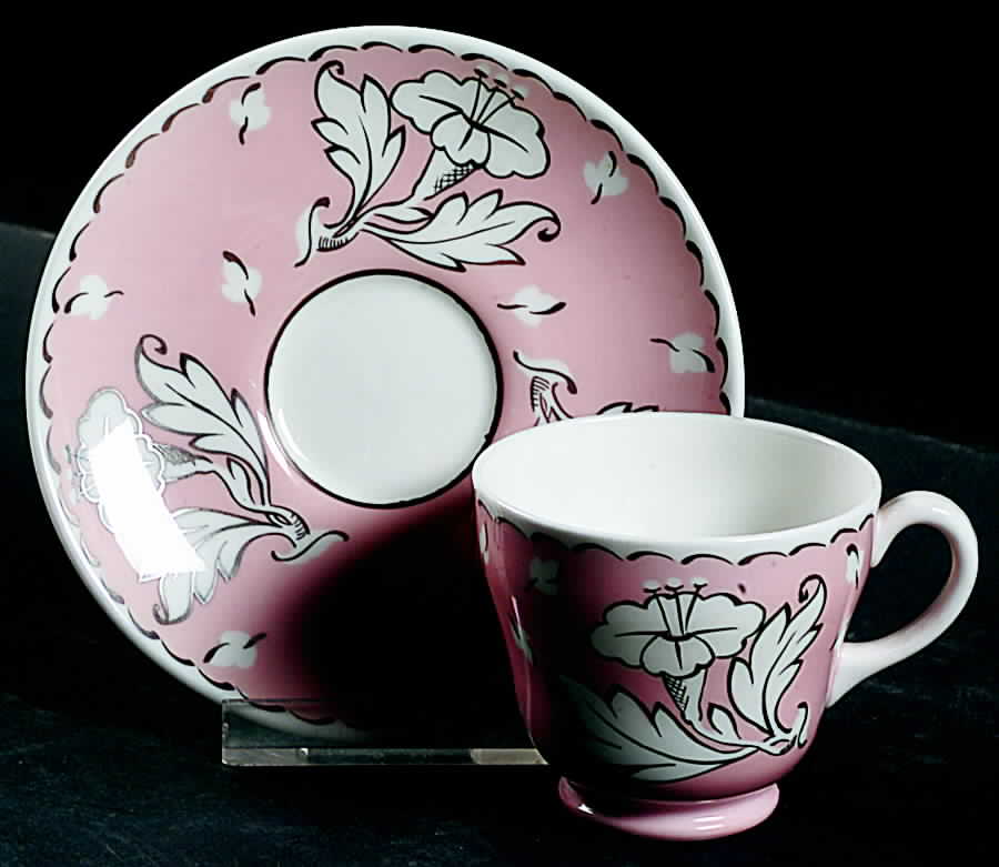 Lady Jane Pink Footed Demitasse Cup & Saucer Set by Wedgwood-1