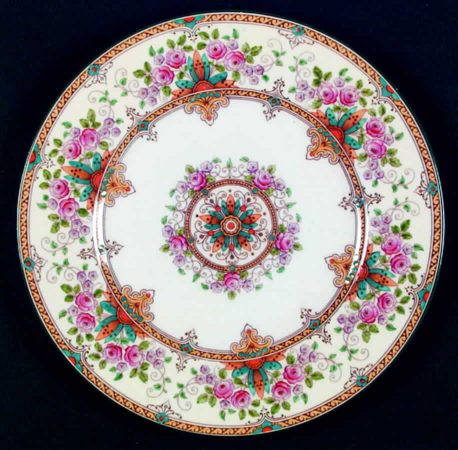 La Morna (Tan Bands, Center Medallion) Dinner Plate by Wedgwood-1