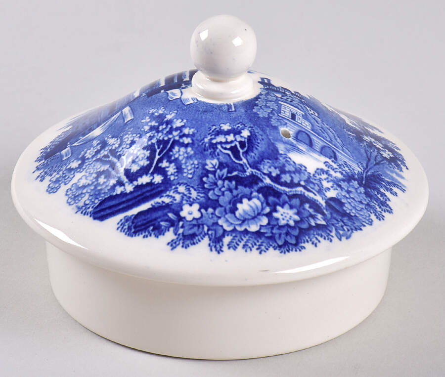 Landscape Dark Blue (No Trim) Lid for Teapot by Wedgwood-1