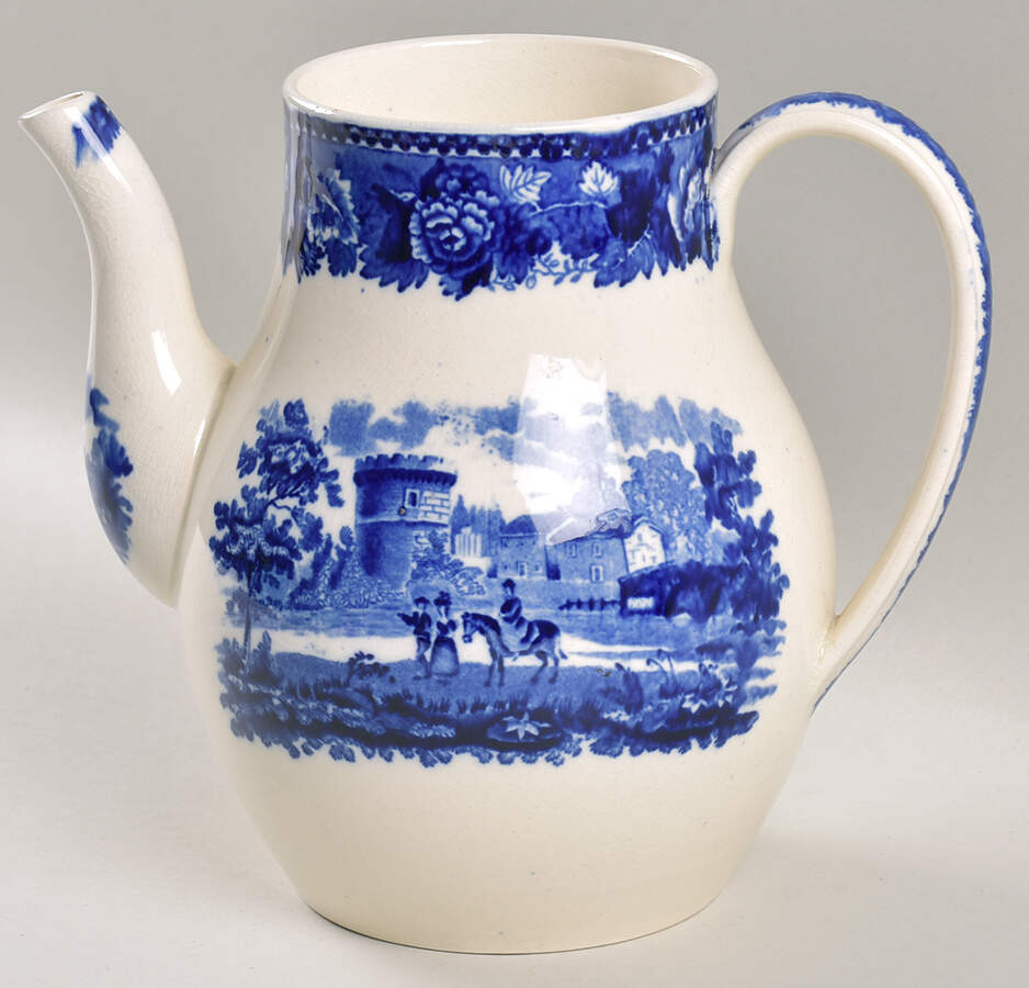Landscape Dark Blue (No Trim) Coffee Pot No Lid by Wedgwood-1