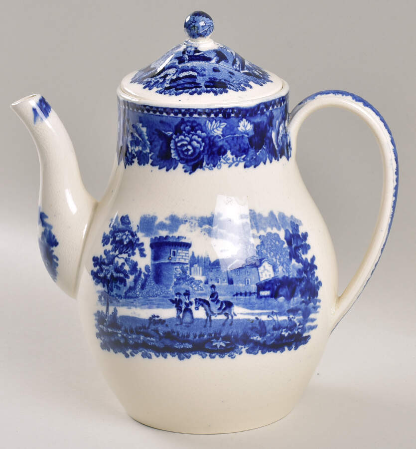 Landscape Dark Blue (No Trim) Coffee Pot & Lid by Wedgwood-1
