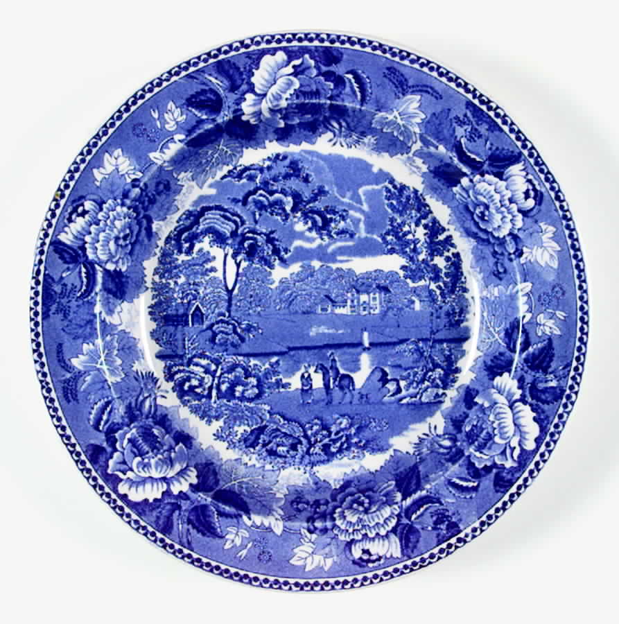 Landscape Dark Blue (No Trim) Large Rim Soup Bowl by Wedgwood-1