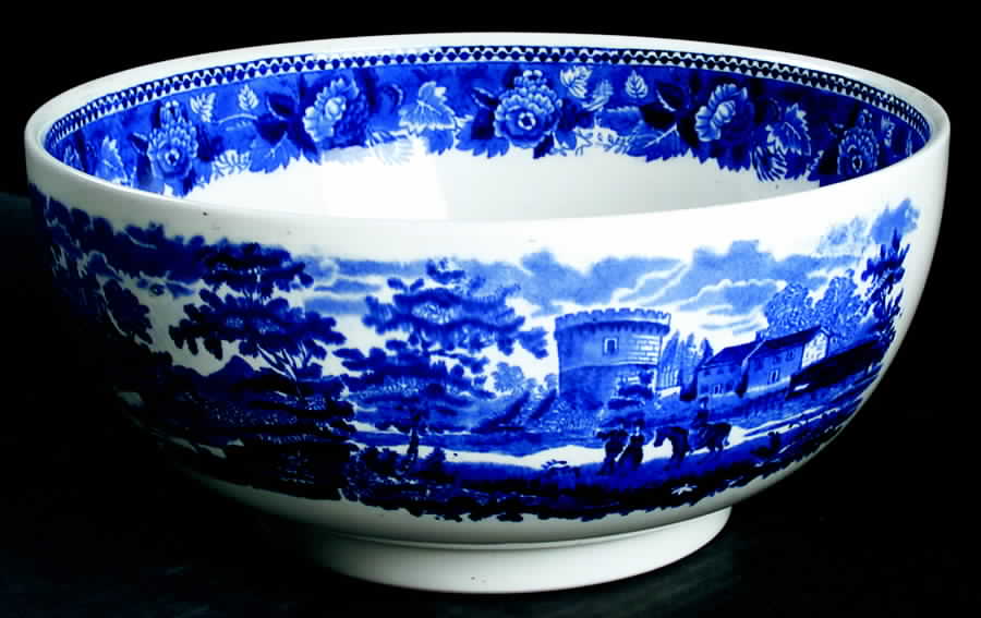 Landscape Dark Blue (No Trim) 9" Salad Serving Bowl by Wedgwood-1
