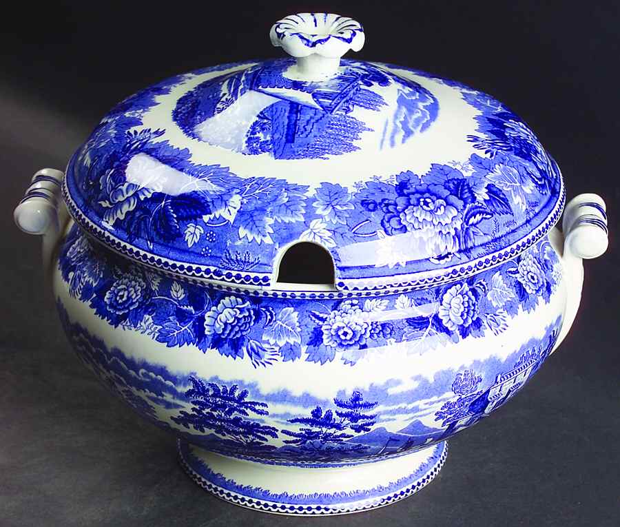 Landscape Dark Blue (No Trim) Tureen &  Lid by Wedgwood-1