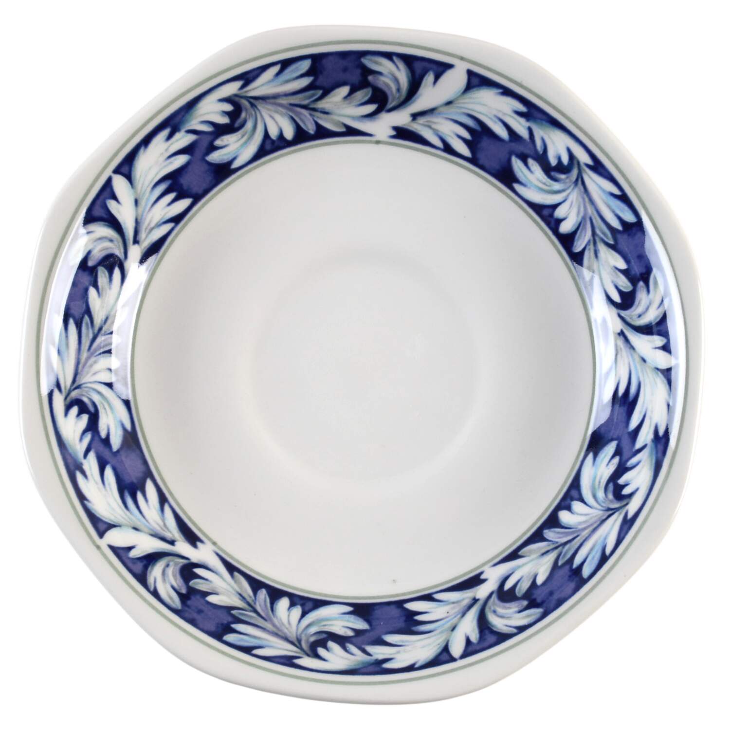 Laurel (White Leaves on Blue Band) Saucer by Wedgwood-1