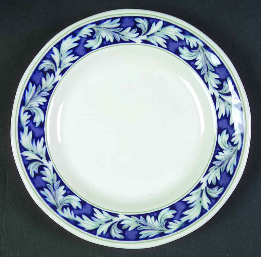 Laurel (White Leaves on Blue Band) Bread & Butter Plate by Wedgwood-1