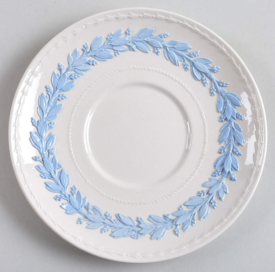 Laurel (Lavender on Cream Color) Saucer for Cream Soup Bowl by Wedgwood-1