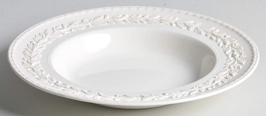Laurel (Cream Color on Cream Color) Rim Soup Bowl by Wedgwood-1